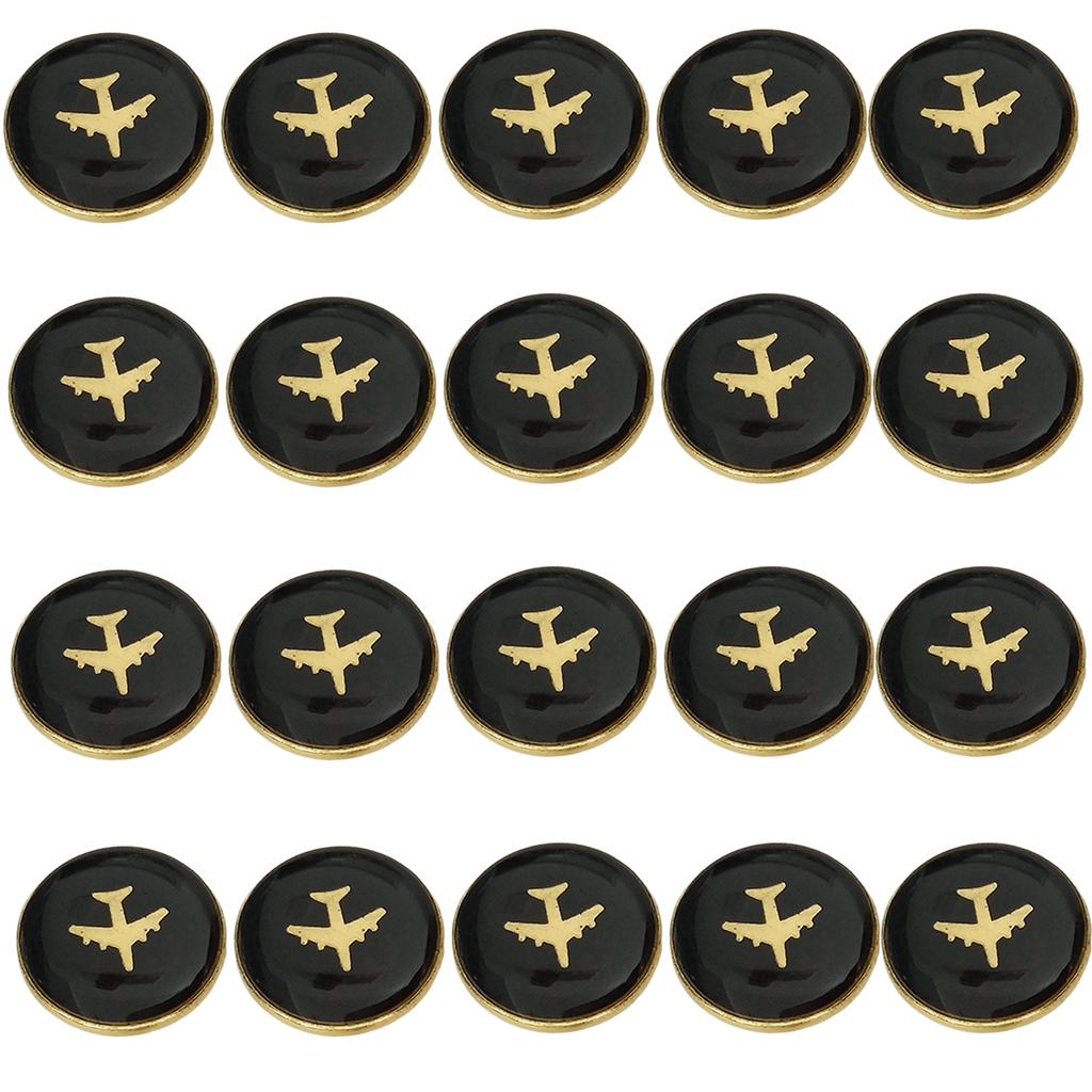 Airport Uniform Buttons Rustproof Metal Buttons Fasteners Airline Crew Buttons for Airline and Ground Crew