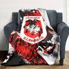 1pc St. George Illawarra Dragons Throw Blanket Soft Flannel, Cozy All Season Polyester Perfect for Home, Office
