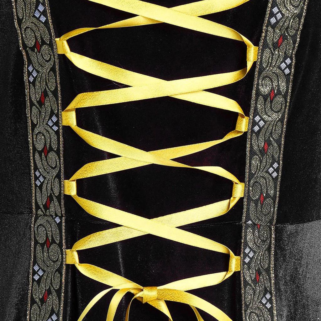 Robe Vintage rétro médiévale pour femmes, manches évasées, à lacets, Costume de sorcière Cosplay d'halloween