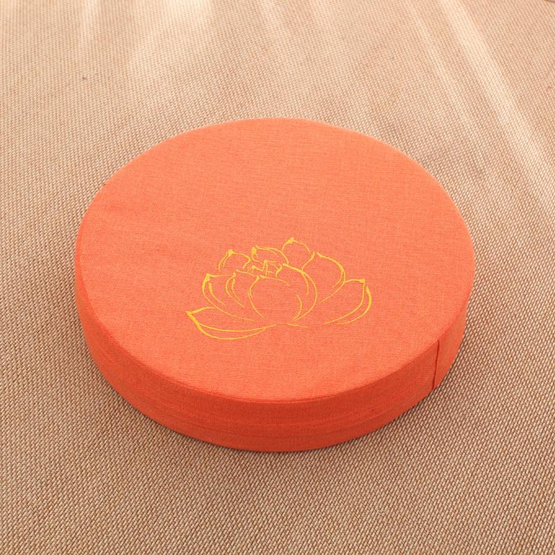 Thick Washable Japanese Zen Meditation Cushion - Round Tatami Linen Seat for Home and Balcony