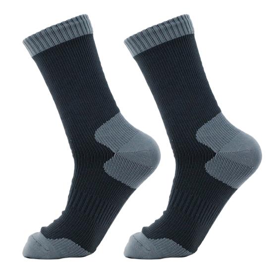 1 Pair Waterproof Socks Elastic Breathable Mid-Tube Soft Socks Foot Protection Windproof Winter Hiking Wading Riding Skiing Socks for Outdoor Sports