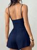 2026 Summer Women's Spaghetti Strap Casual Bandeau Jumpsuit with Wide Leg Shorts