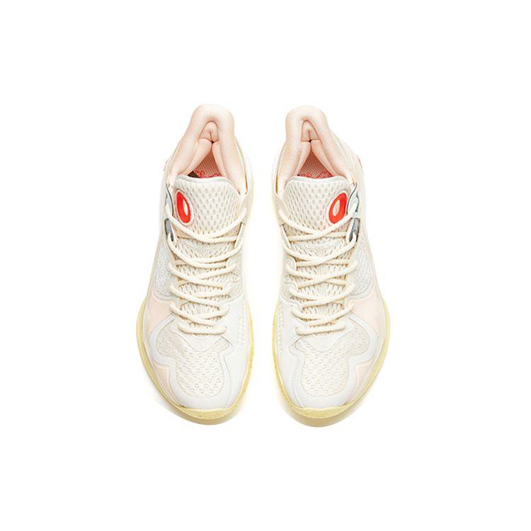 Anta Crazy Tide 4 Fabric Synthetic Leather Basketball Shoes Women Sneakers White Pink 122231106-8