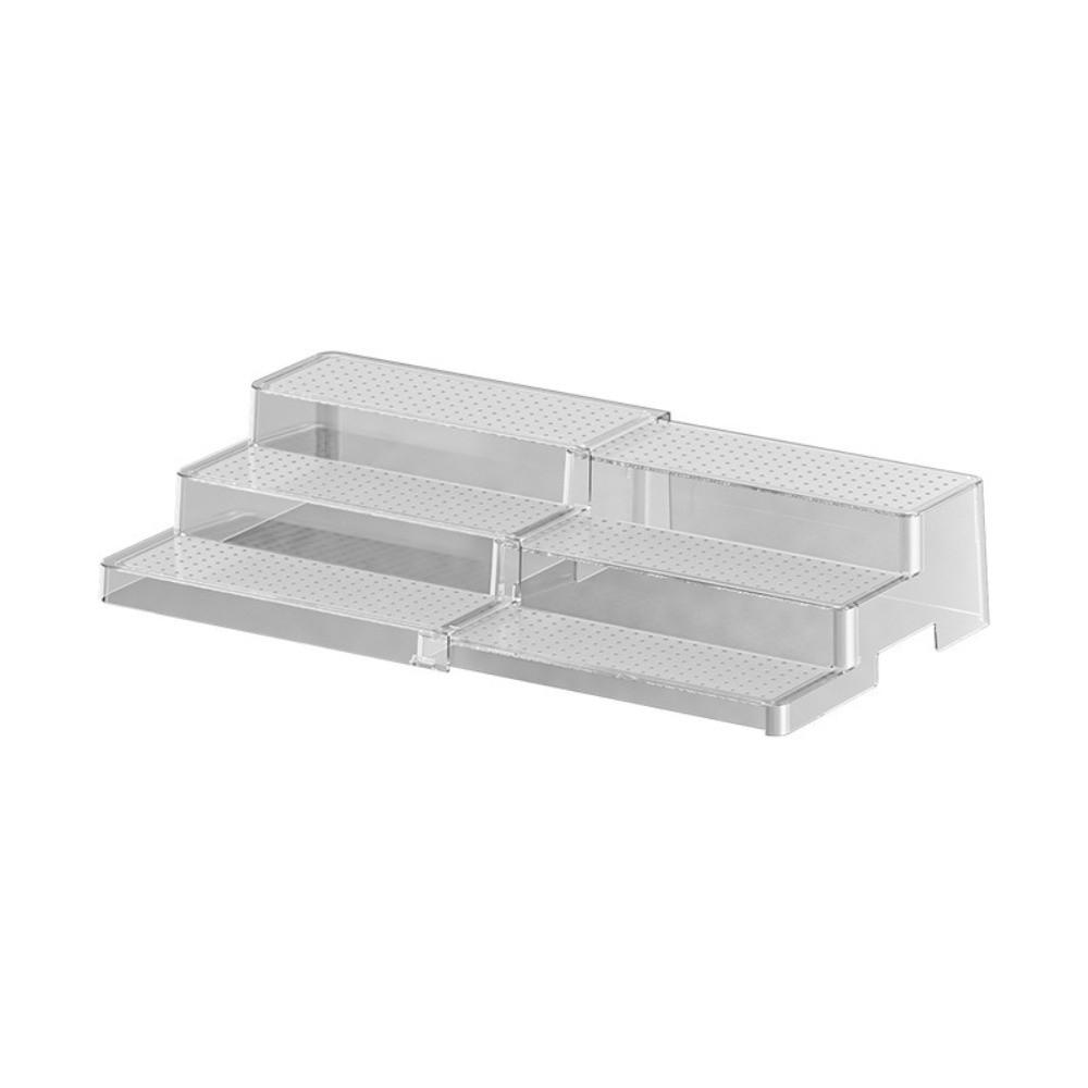 3 Tier Expandable Step Shelf Visible Cabinet Storage Rack Countertop Display Shelf  Pantry