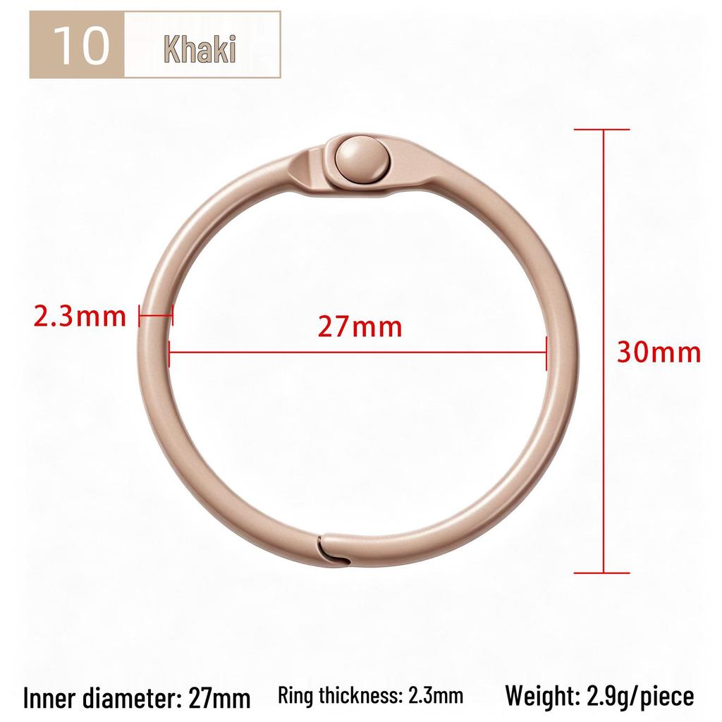 30mm Colorful Metal Book Ring & Keychain Buckle - DIY Open Jump, Loose-Leaf & Card Holder
