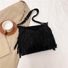 Boho Crossbody Taška s Třásněmi Velká Kapacita Matná Messenger Taška Luxusní Tote Taška Denní