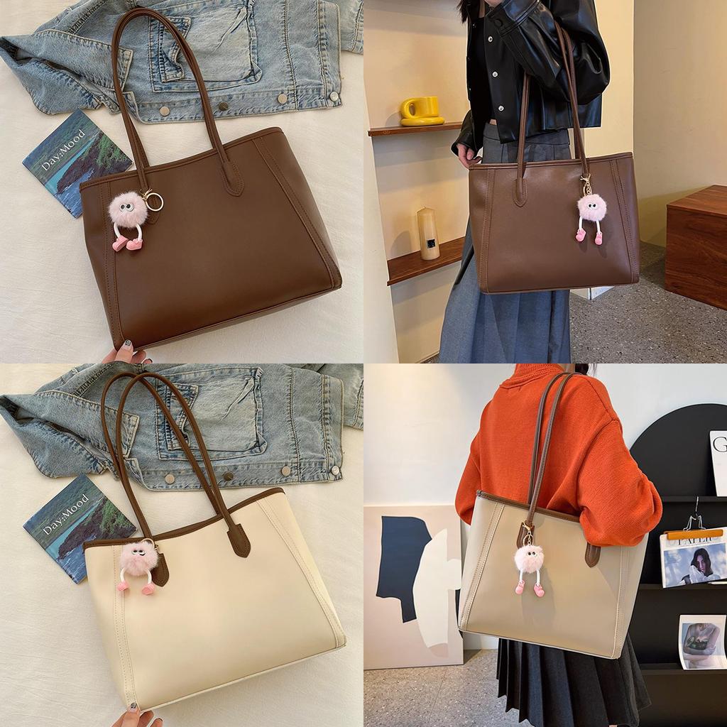 Chic Retro Pu Tote Bag For Fall 2023 Fashionable And Simple Shoulder Bag For Everyday Use