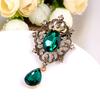 Women's Luxury Rhinestone Alloy Brooch Pin Large Waterdrop Pendent Party Jewelry