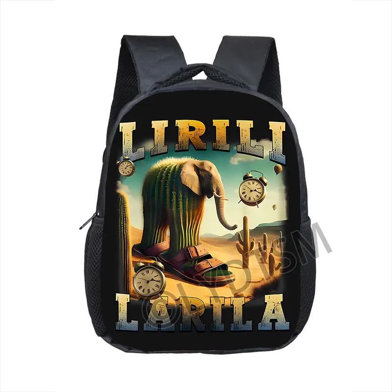 Kids Baby Cartoon School Bags 16inch Funny Italian Brainrot Small Backpack for 5-10 Years Old Tralalero Tralala Children Bookbag