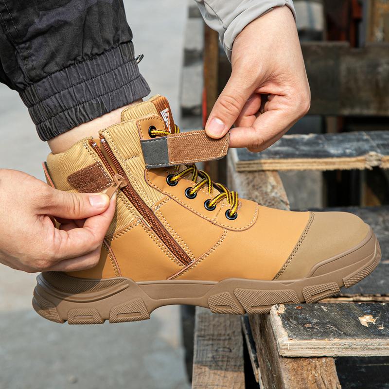 New fashion protective boots Men Safety Shoes Waterproof Work Boots Steel toe shoes Puncture-Proof Indestructible shoes Non-slip