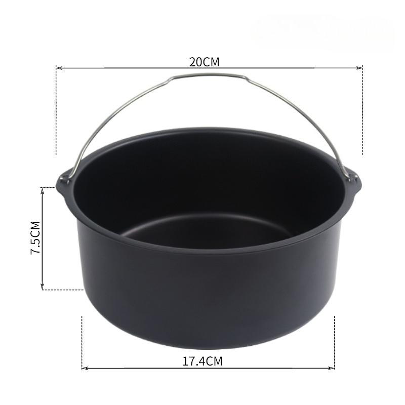 6/7/8 Zoll Runde Kuchenform Antihaft Backform Tablettformen Heißluftfritteusenkorb mit Griffen Backgeschirr Pizzaofen Backformen