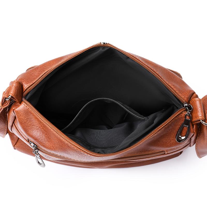 Retro Women's Shoulder Bag Solid Color Multi Pocket Storage for Middle-aged and Elderly Mothers Crossbody Bag Small Square Bag