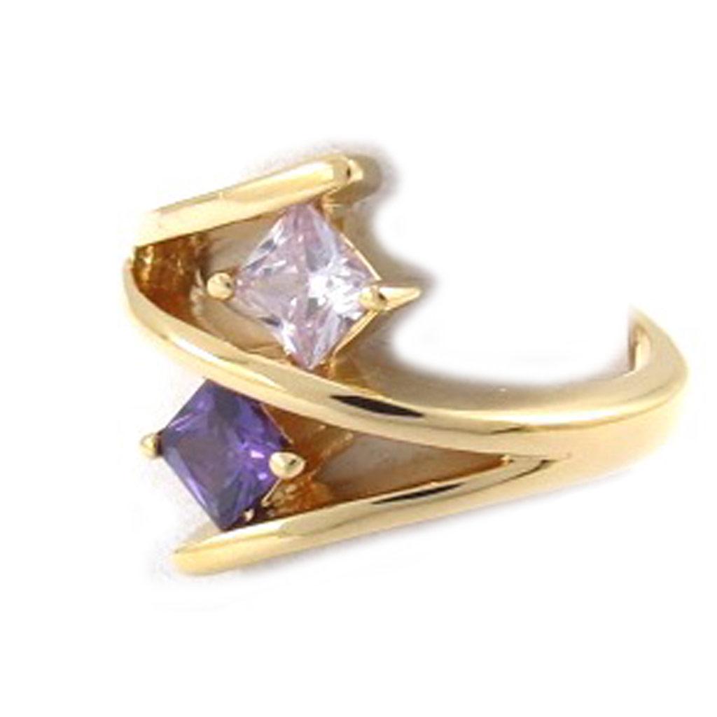 Gold Plated Ring 'Fusion' Golden Amethyst - 15 Mm