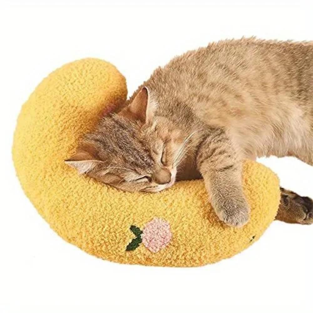 Cat Moon Shaped Pillow, Super Soft Plush Half Donut Pillow, Pet Toy, Cat Sleeping Pillow, Dog Universal Mat, Pet Supplies
