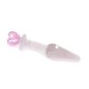 Glass Pink Color Heart Small Crystal Beads Quantity Wand Plug