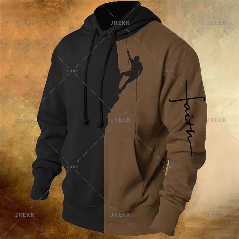 Модные мужские толстовки с капюшоном с принтом 3D-креста — фото 8