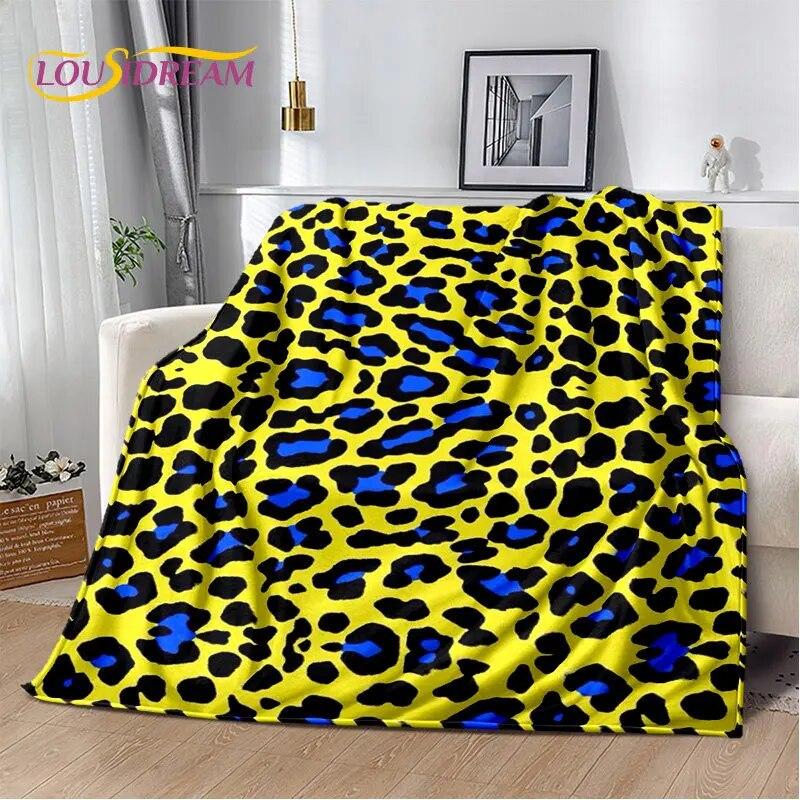 3D-Wild-Leopardenmuster-Serie, weiche Plüschdecke, Flanelldecke, Überwurf, Decke für Wohnzimmer, Schlafzimmer, Bett, Sofa, Picknick-Abdeckung, Kinder