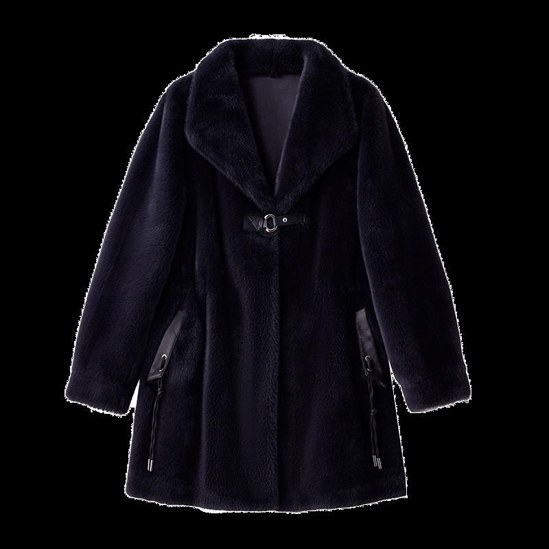 Women's Faux Mink Fur Winter Lapel Coat
