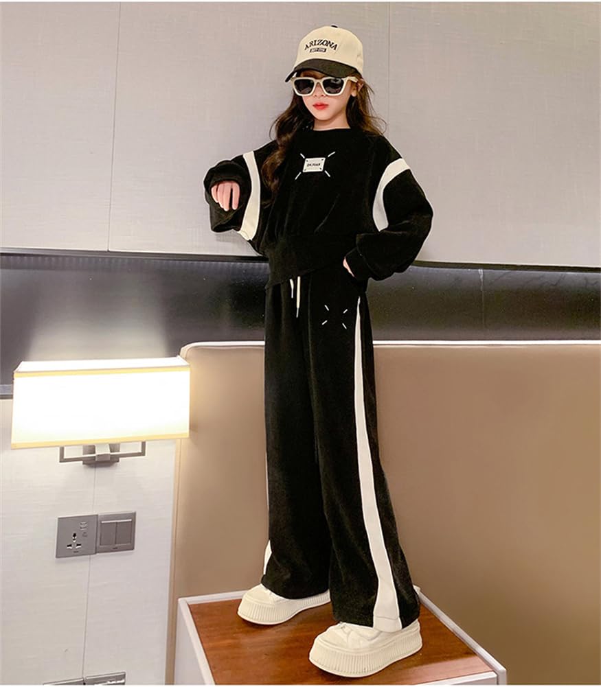 KOSIKINI Long Sleeve Sweatshirt and Athletic Pants Set for Casual and Perfect for School or Sizes and Cute Sweatsuit Perfect for Dance and Korean