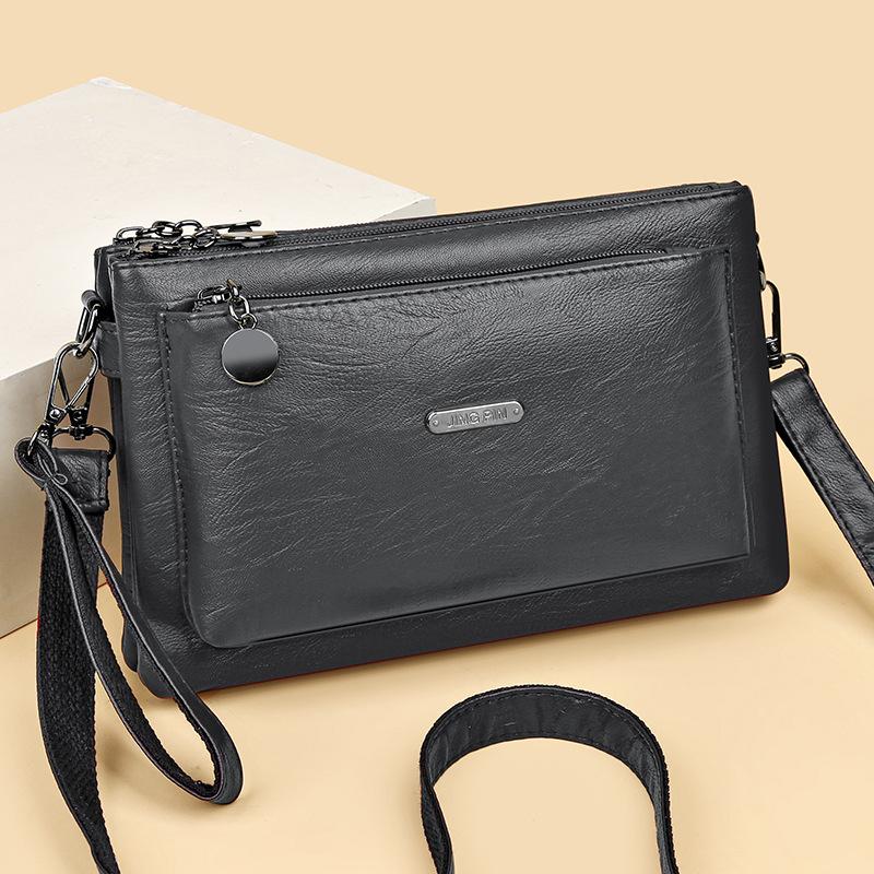 Mobile Phone Bag - Fashionable Single Shoulder Crossbody Bag Soft Leather Bag for Middle-aged Mothers - Women's Bag