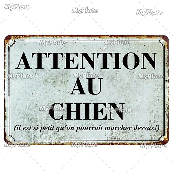 [MaPalte] Vintage French Warning Sign Metal Sign Tin Sign Decoration Plaque Home Wall Door Decor Bar Sign Home Plate Poster