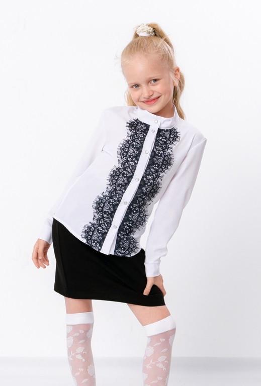 Chic Long Sleeve Blouse for Girls – Soft Material and Delicate Lace Trim, Any Season, 6050-066 HC