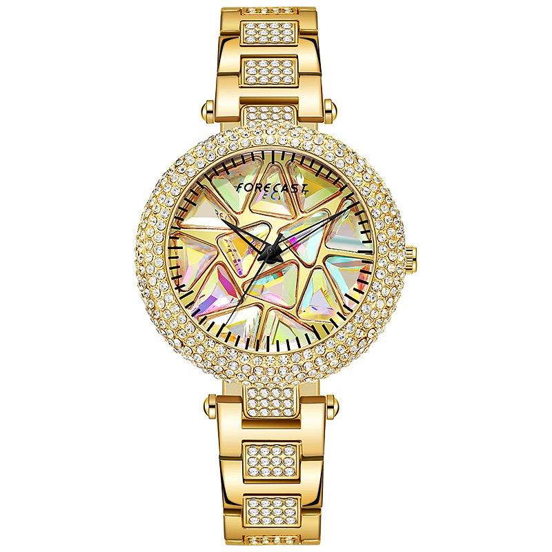 New Women Silver Rose Gold-Plated Watch Elegant Ladies Shiny Crystal Quartz Wristwatch Fashion Bracelet Watch золотой