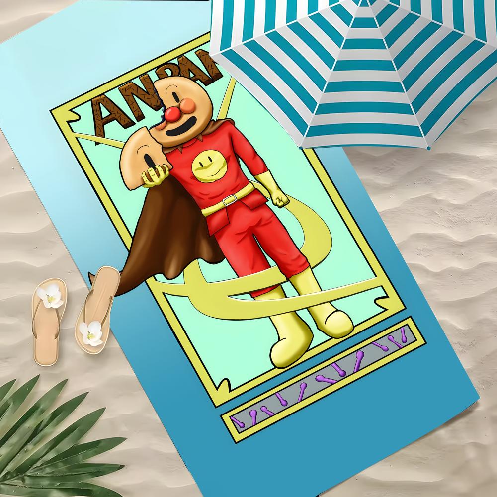 Cartoon A-ANPANMAN Towel Polyester Beach Towel Quick Dry Sand Free Bath Towel for Summer Pool Travel Vacation