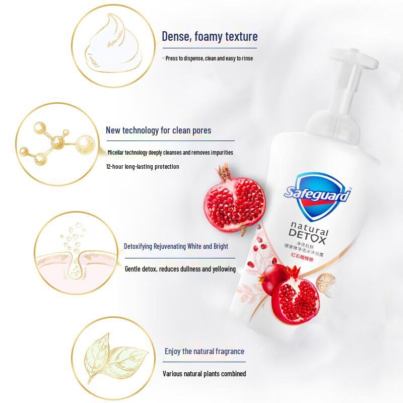 Safeguard Rejuvenating Pomegranate Foaming Body Wash