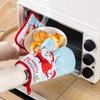 Christmas Microwave Oven Gloves Set Kitchen Household Anti-scalding Baking Christmas Gloves Thickened Insulated Oven Gloves