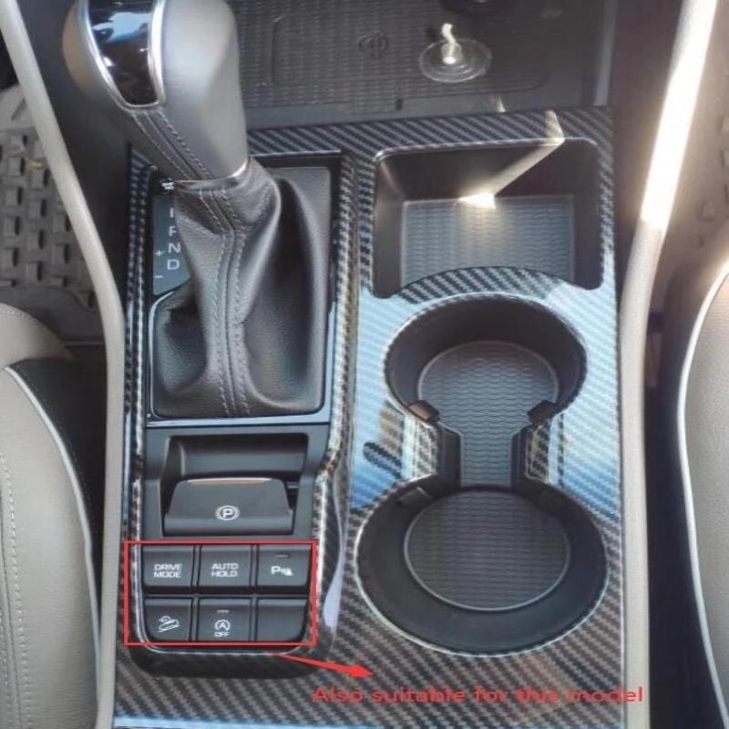 ABAIWAI Carbon Fiber Interior For Hyundai Tucson Window Switch Panel Ac Outlet Steering Wheel Cover Gear Trim
