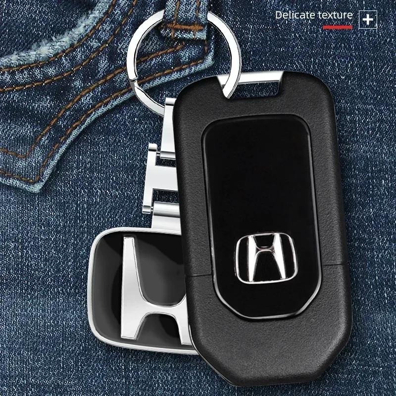 Car Styling 3D Metal Keychain Key Chain Rings for Honda CR-V STEPWGN Civic Accord City XR-V Envix ODYSSEY VEZEL Fit Accessories KU9