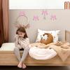 4 Pcs Metal Bow Knot Hooks Wall Door Hanger Towel Hooks Coat Hanger Decorative Holder for Home Bathroom Living Room (Pink)