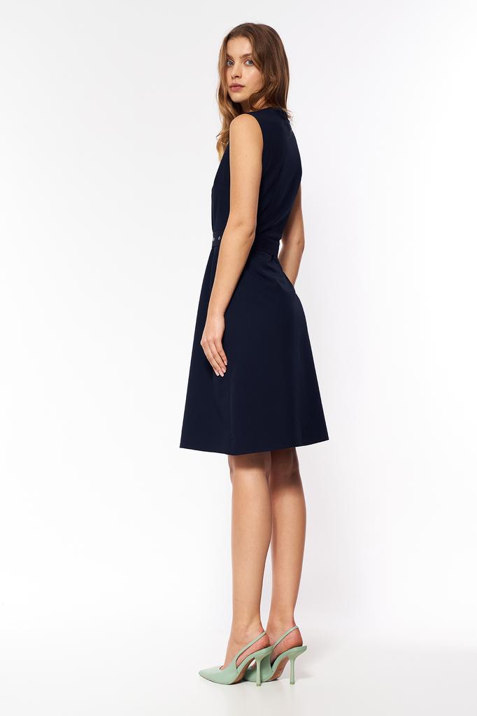 Navy Blue Elegant Sleeveless Dress 42