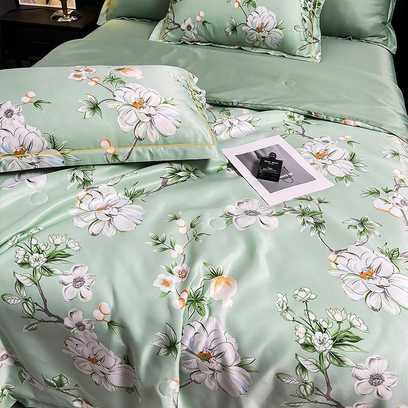 Tencel Summer Quilt Set: 25 Designs - Lightweight Silk, Washable, Perfect for Student Dorm Beds