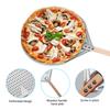 12/14 Inch Round Pizza Turning Peel Hard Anodized Aluminum Perforated Pizza Paddle with Wood Handle Homemade Oven Pizza Shovel
