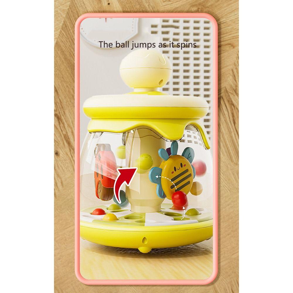 Portable Baby Pressing Jumping Ball Toy Rotating Push and Spin Carousel Activity Girls