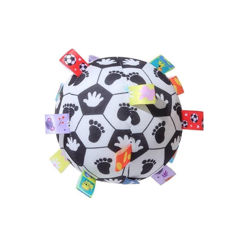 Aipinqi Soft Plush Baby Grasping Rattle Ball Black And White Sensory Early Education Toy