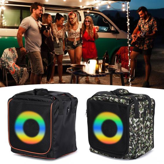 Speaker Carrying Case Portable Speaker Tote with Shoulder Strap Travel Bag for JBL Partybox Encore2 Extra Pockets for Microphone Charger Cable