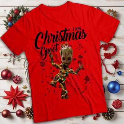 Tanzender Groot mit Weihnachtslichtern Weihnachts-T-Shirt Lustiges T-Shirt #MC