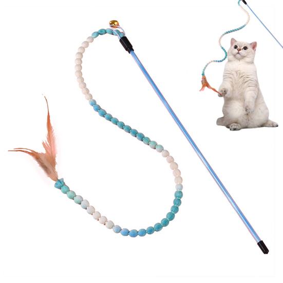 Cat Toy Caterpillar Cat Teaser Colorful Rod Teaser Wand Cat Interactive Toy Funny Feather Pet Cat Supplies Cat Accessory