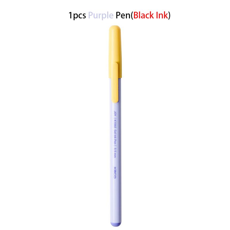 KACO JOY Gel Pen 0.5mm Black Fun Capped Biscuit Stick Style Frosted Body Daily Writing Pens 1600m Large Capacity School Supplies