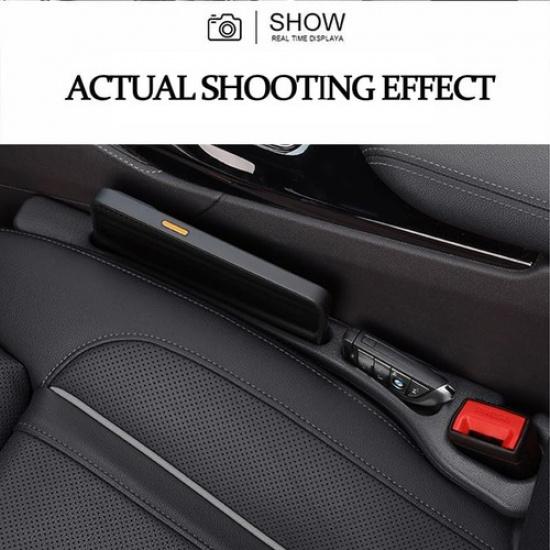 Seat Gap Filler Organizer Universal Fit SUV Truck Console Side Plug Strip Black