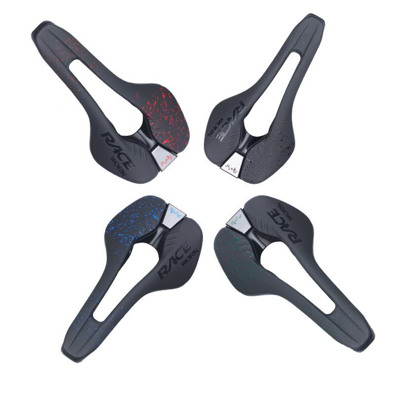 RACEWORK Mountain Bike Saddle Comfortable Shock Absorbing Hollow Breathable Seat Road Folding Bicycle