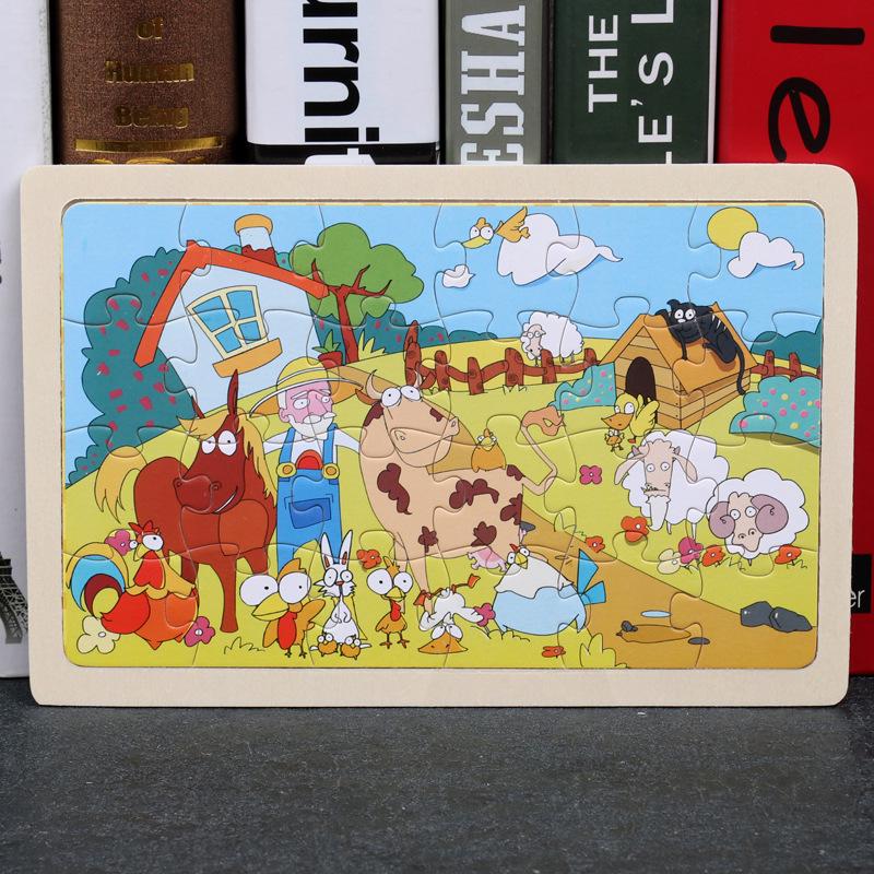 Wooden Animal Jigsaw Puzzle with Frame for Children 0-3 Years – Educational Toy & Gift