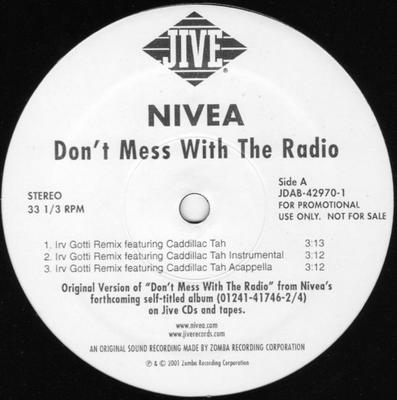 12inch Record NIVEA - Don't Mess With The Radio JDAB429701 Jive 2001 US Rap & Hip-Hop/R&B Used