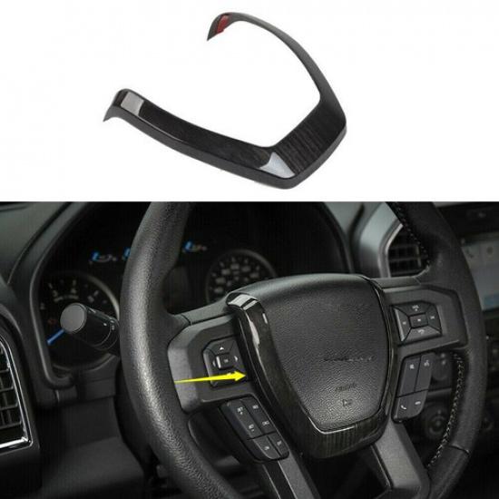 

Steering Wheel Center Cover Trim Decor Bezels Black Wood For Ford F-150 2015-20