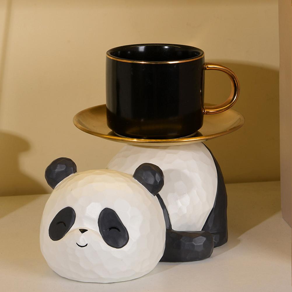 Panda Key Storage Tray Resin Panda Organizer Tray Creative Animal Sculpture Storage Tray for Living Room Hallway Home Decoration