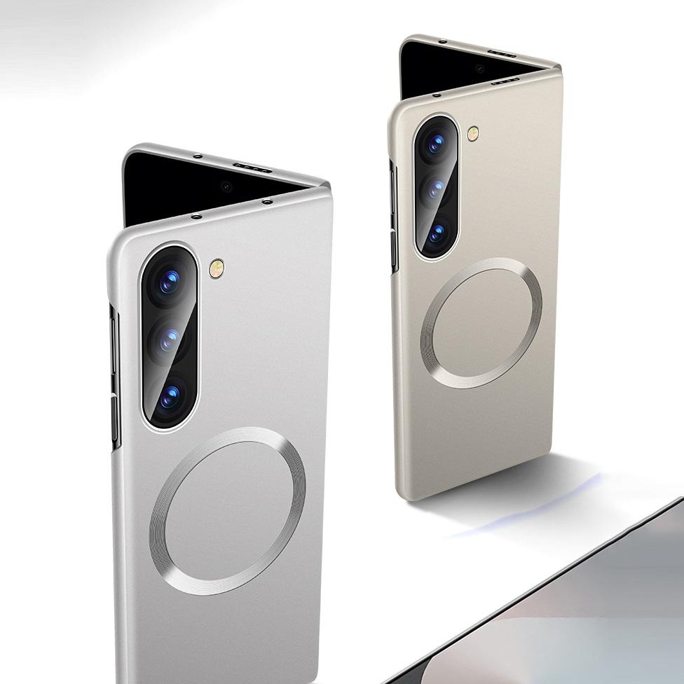 Luksusowe magnetyczne smukłe 2-częściowe składane etui do Samsung Galaxy Z Fold 6 Fold 5 Fold 4 Fold 3 Jednolity kolor Twardy komputer Odporny na wstrząsy Bezprzewodowe ładowanie Telefonu
