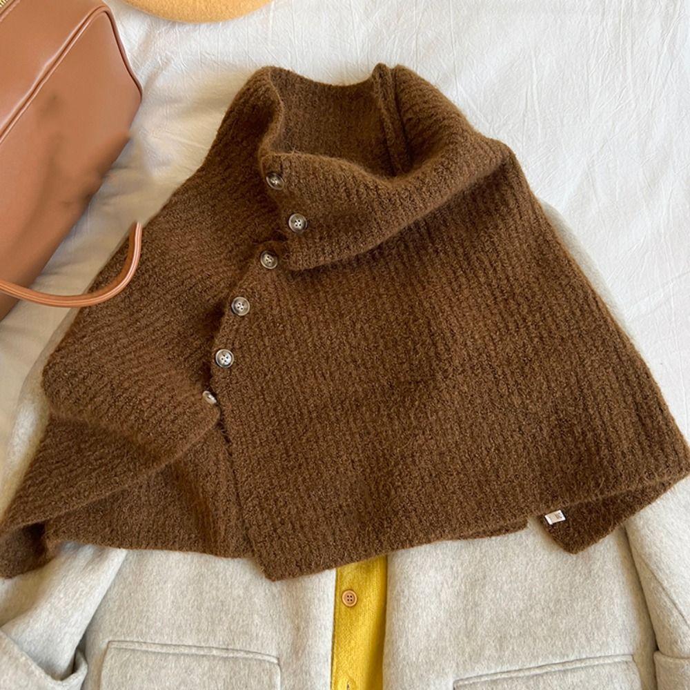 Thicken High Neck Scarf Warm Scarves Knitwear Classic Women Winter Shawl  Women